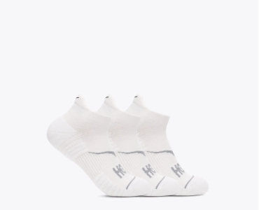 HOKA ONE ONE U NO-SHOW RUN SOCK 3-PACK 1122930-WHTWH WHITE / WHITE / WHITE