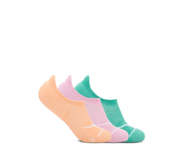 HOKA ONE ONE U INVISIBLE SOCK 3 PK 1156230-CTW CANTALOUPE / PK TWILIGHT / SHORELINE