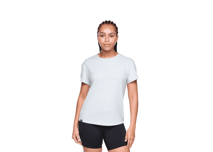 W HOKA ESSENTIAL TEE 1141758-AZH AQUA BREEZE HTR