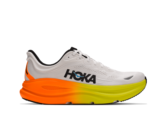 HOKA ONE ONE M BONDI 9 1162011-WNG WHITE / NEON TANGERINE