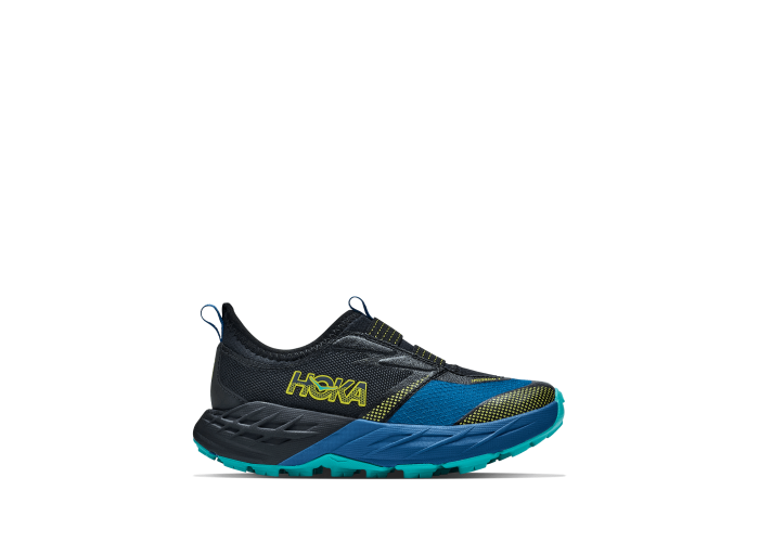 HOKA one one K SPEEDGOAT 7 LITTLE KIDS 1176636-BHTG BLACK / NIGHT GLOW BLUE