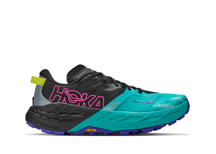 HOKA ONE ONE W SPEEDGOAT 7 1171929-BCQ BLACK / ELECTRIC AQUA
