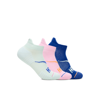 HOKA ONE ONE U NO-SHOW RUN SOCK 3-PACK 1122930-ARZ AQUA BRZE / PINK TWILIGHT / ULTRAMARINE
